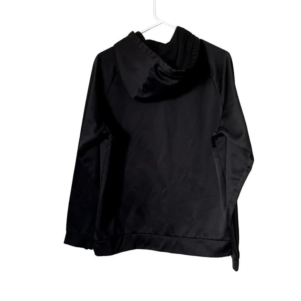 Nike dri fit black and white logo hoodie pockets workout athleisure top